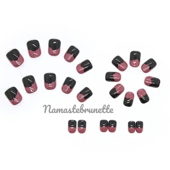 2/$16 Black Pink Punk Press On Nails - Picture 7 of 14